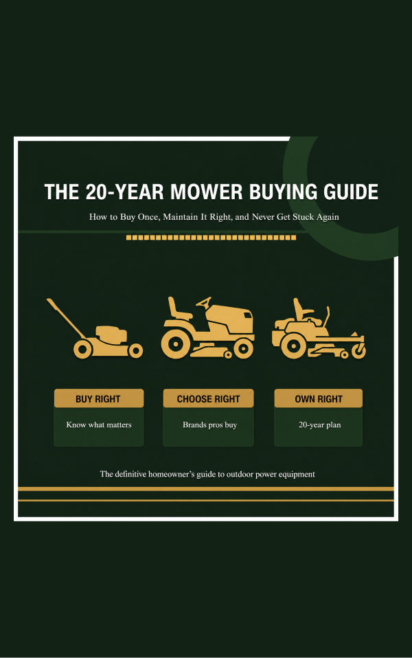 The 20-Year Mower Buying Guide book cover